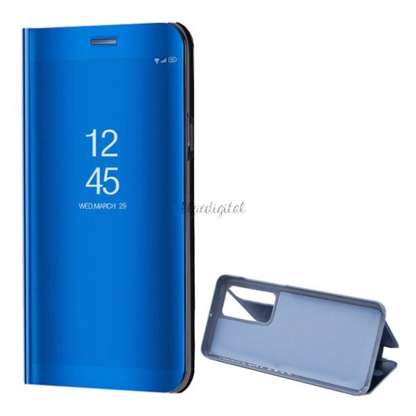 Tok álló (aktív FLIP, oldalra nyíló, asztali tartó funkció, tükrös felület, Mirror View Case) KÉK Huawei P40 Pro 5G