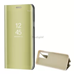   Tok álló (aktív FLIP, oldalra nyíló, asztali tartó funkció, tükrös felület, Mirror View Case) ARANY Huawei P40 Pro 5G