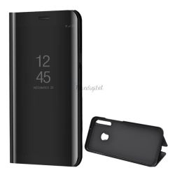   Tok álló (aktív FLIP, oldalra nyíló, asztali tartó funkció, tükrös felület, Mirror View Case) FEKETE Huawei P40 Lite E / Y7p