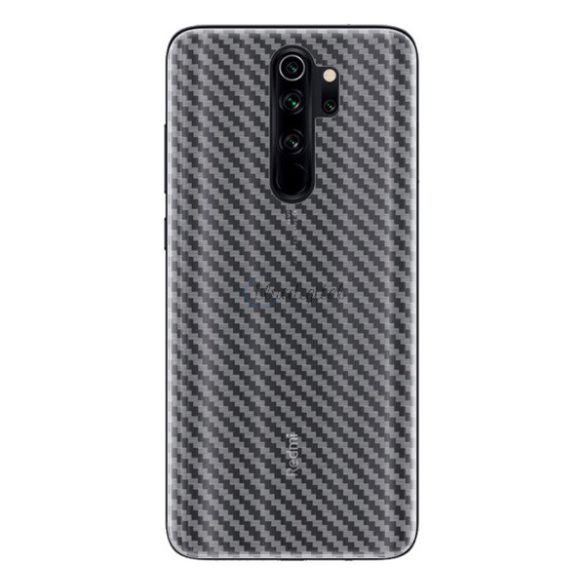 IMAK hátlapvédő fólia (karcálló, ujjlenyomat mentes, full cover, karbon minta) ÁTLÁTSZÓ Xiaomi Redmi Note 8 Pro