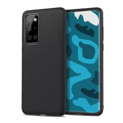   Szilikon telefonvédő (közepesen ütésálló, csíkos minta) FEKETE Huawei P40 Pro 5G