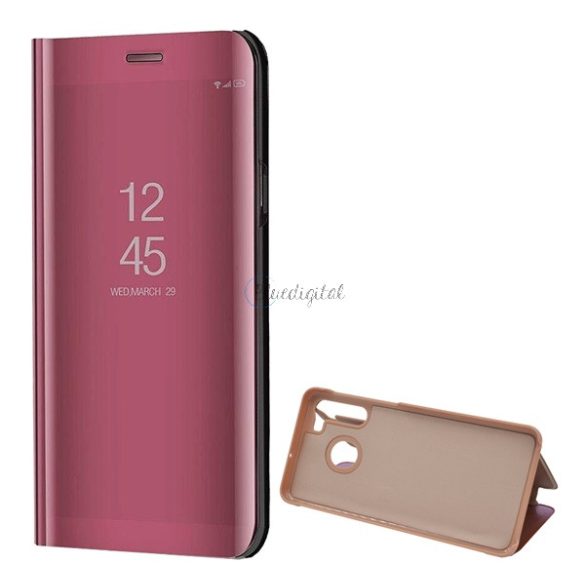 Tok álló (aktív FLIP, oldalra nyíló, asztali tartó funkció, tükrös felület, Mirror View Case) ROZÉARANY Samsung Galaxy A21 (SM-A210F)