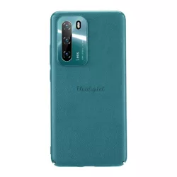  JOYROOM STAR LORD műanyag telefonvédő (ultravékony, fém kameravédő keret, bőr hatású bevonat) ZÖLD Huawei P40