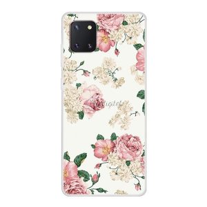 Szilikon telefonvédő (bazsarózsa minta) FEHÉR Samsung Galaxy Note 10 Lite (SM-N770F)
