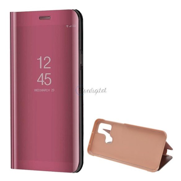 Tok álló (aktív FLIP, oldalra nyíló, asztali tartó funkció, tükrös felület, Mirror View Case) ROZÉARANY Samsung Galaxy M21 (SM-M215f)