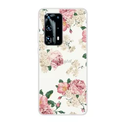 Szilikon telefonvédő (bazsarózsa minta) FEHÉR Huawei P40