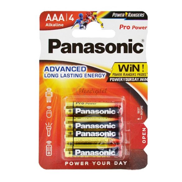 PANASONIC PRO POWER tartós elem (AAA, LR03PPG, 1.5V, alkáli) 4db /csomag
