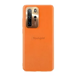   JOYROOM STAR LORD műanyag telefonvédő (ultravékony, fém kameravédő keret, bőr hatású bevonat) NARANCS Huawei P40 Pro 5G