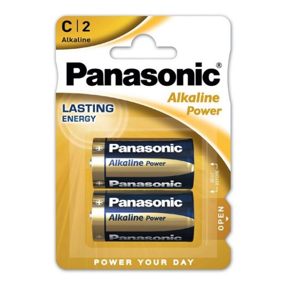 PANASONIC tartós elem (C/baby, LR14, 1.5V, alkáli) 2db/csomag