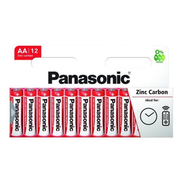 PANASONIC elem (AA, R6RZ, 1.5V, cink-karbon) 12db/csomag