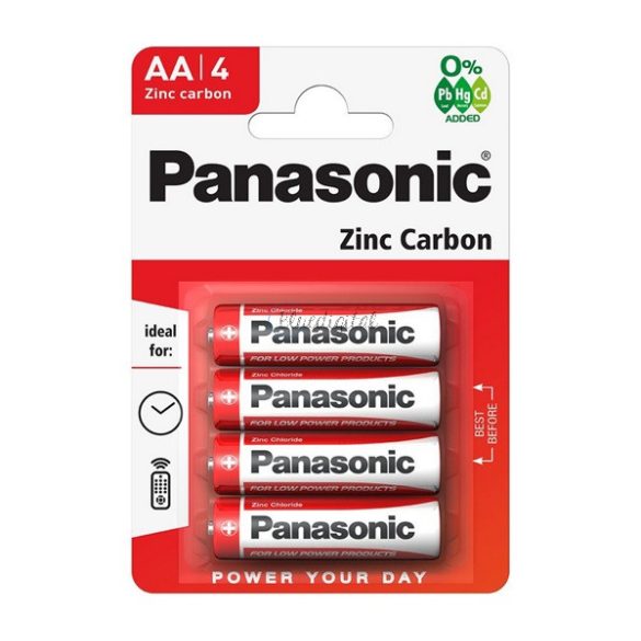 PANASONIC elem (AA, R6R, 1.5V, cink-karbon) 4db / csomag