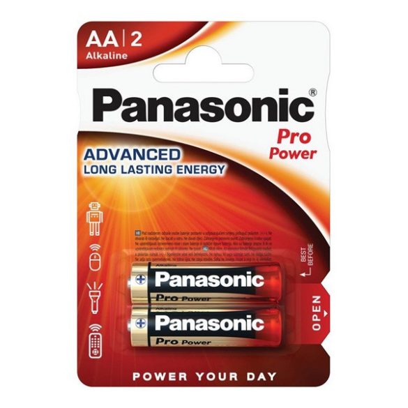 PANASONIC PRO POWER szupertartós elem (AA, LR6PPG, 1.5V, alkáli) 2db/csomag