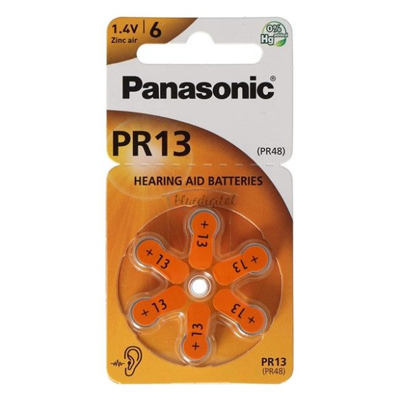 PANASONIC elem (PR13L/6LB, 1.4V, cink-levegő) 6db / csomag