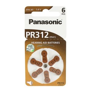 PANASONIC gombelem (PR312L/6LB, 1.4V, cink-levegő) 6db/csomag