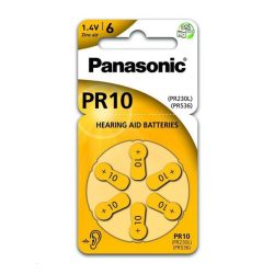   PANASONIC elem (A10, PR10L/6LB, PR230/PR536, 1.4V, cink-levegő, hallókészülékhez való) 6db/csomag