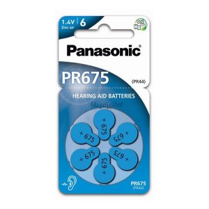 PANASONIC elem (PR675/6LB, 1.4V, cink-levegő) 6db / csomag