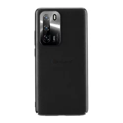   JOYROOM STAR LORD műanyag telefonvédő (ultravékony, fém kameravédő keret, bőr hatású bevonat) FEKETE Huawei P40