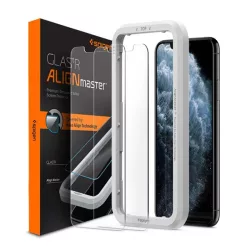   SPIGEN ALM FC képernyővédő üveg 2db (2.5D, ujjlenyomatmentes, extra karcálló, 9H, ultravékony, színkiemelés) ÁTLÁTSZÓ Apple iPhone XR 6.1, Apple iPhone 11
