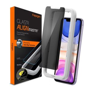 SPIGEN ALM FC képernyővédő üveg (2.5D, ujjlenyomatmentes, extra karcálló, 9H, ultravékony, 0.3mm, színkiemelés) ÁTLÁTSZÓ Apple iPhone 11, Apple iPhone XR 6.1