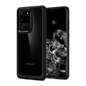 SPIGEN ULTRA HYBRID műanyag telefonvédő (közepesen ütésálló, szilikon légpárnás keret) FEKETE Samsung Galaxy S20 Ultra (SM-G988F), Samsung Galaxy S20 Ultra 5G (SM-G988B)