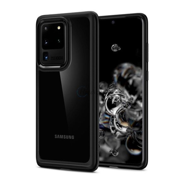 SPIGEN ULTRA HYBRID műanyag telefonvédő (közepesen ütésálló, szilikon légpárnás keret) FEKETE Samsung Galaxy S20 Ultra (SM-G988F), Samsung Galaxy S20 Ultra 5G (SM-G988B)