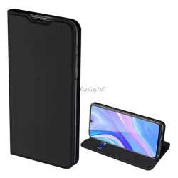   DUX DUCIS SKIN PRO tok álló, bőr hatású (FLIP, oldalra nyíló, bankkártya tartó, asztali tartó funkció) FEKETE Huawei Y8p