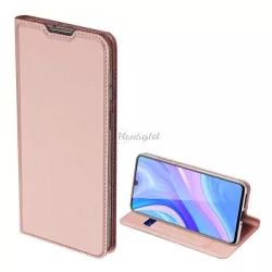   DUX DUCIS SKIN PRO tok álló, bőr hatású (FLIP, oldalra nyíló, bankkártya tartó, asztali tartó funkció) ROZÉARANY Huawei Y8p