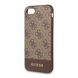  CG MOBILE GUESS 4G Stripe műanyag telefonvédő (textil hátlap) BARNA Apple iPhone 7 4.7, Apple iPhone 8 4.7, Apple iPhone SE 2 (2020), Apple iPhone SE 3 (2022)