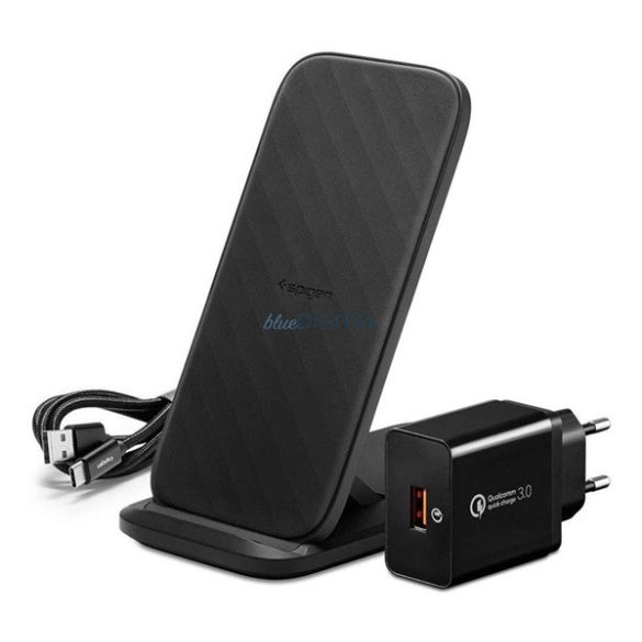 SPIGEN STEADIBOOST FLEX asztali töltő Type-C aljzat (15W, gyorstöltő 3.0, wireless + 18W hálózati töltő) FEKETE