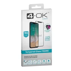   4-OK képernyővédő üveg (3D full glue, íves, teljes felületén tapad, tok barát, karcálló, 9H) FEKETE Huawei P40