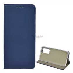   Tok álló, bőr hatású (FLIP, oldalra nyíló, asztali tartó funkció) SÖTÉTKÉK Huawei P40