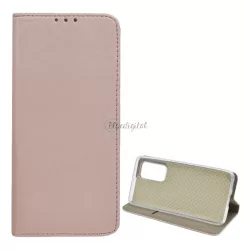   Tok álló, bőr hatású (FLIP, oldalra nyíló, asztali tartó funkció) ROZÉARANY Huawei P40