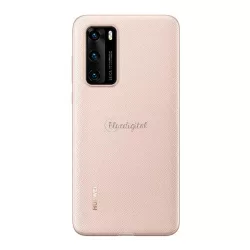   HUAWEI műanyag telefonvédő (gumírozott, textil minta) RÓZSASZÍN Huawei P40