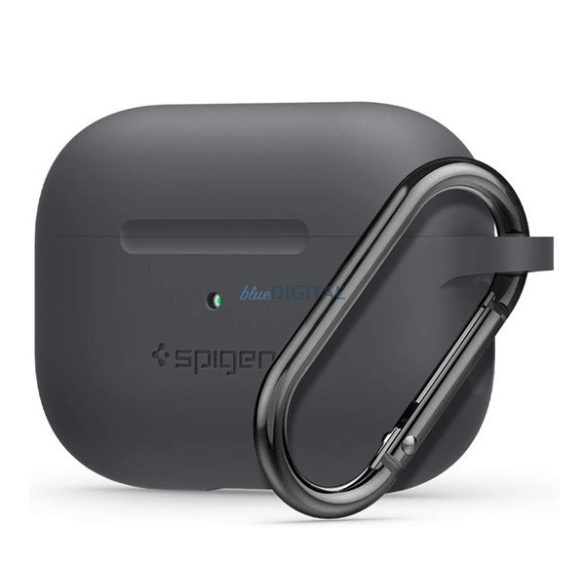 SPIGEN SILICONE FIT szilikon tok (karabíner) SZÜRKE Apple AirPods Pro