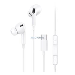   USAMS EMOVE fülhallgató SZTEREO (Type-C, mikrofon, felvevőgomb, zajszűrő, SPORT) FEHÉR