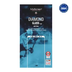   MYSCREEN DIAMOND GLASS EDGE képernyővédő üveg (2.5D, full glue, teljes felületén tapad, karcálló, 0.33 mm, 9H) FEKETE Huawei Y8p