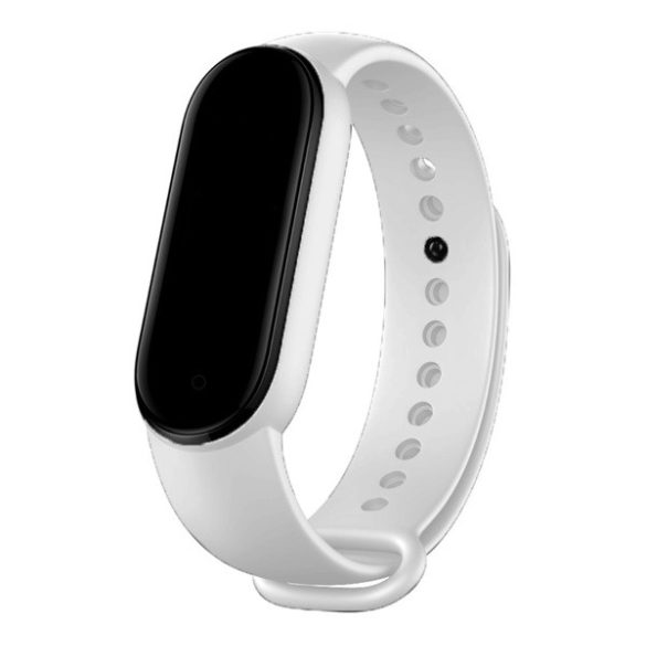 Pótszíj (egyedi méret, szilikon) FEHÉR Xiaomi Mi Band 5, Xiaomi Mi Band 7, Xiaomi Mi Band 6 NFC, Xiaomi Mi Band 6