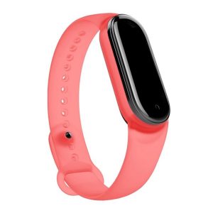 Pótszíj (egyedi méret, szilikon) RÓZSASZÍN Xiaomi Mi Band 5, Xiaomi Mi Band 7, Xiaomi Mi Band 6 NFC, Xiaomi Mi Band 6