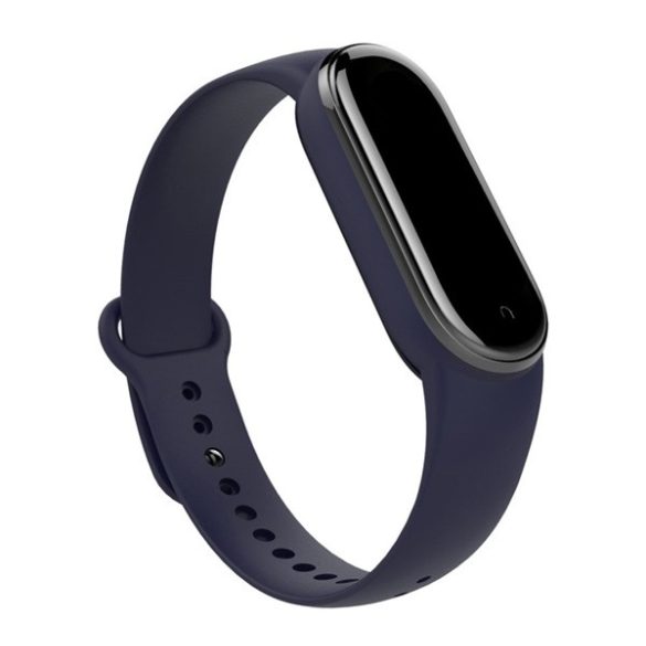 Pótszíj (egyedi méret, szilikon, fém kapocs) SÖTÉTKÉK Xiaomi Mi Band 5, Xiaomi Mi Band 7, Xiaomi Mi Band 6 NFC, Xiaomi Mi Band 6