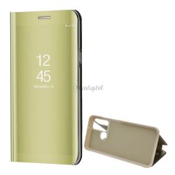   Tok álló (aktív FLIP, oldalra nyíló, asztali tartó funkció, tükrös felület, Mirror View Case) ARANY Huawei Y6p