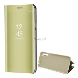  Tok álló (aktív FLIP, oldalra nyíló, asztali tartó funkció, tükrös felület, Mirror View Case) ARANY Huawei Y8p