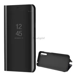   Tok álló (aktív FLIP, oldalra nyíló, asztali tartó funkció, tükrös felület, Mirror View Case) FEKETE Huawei Y8p