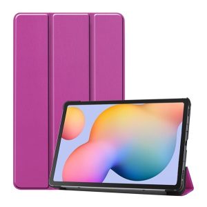 Tok álló, bőr hatású (FLIP, oldalra nyíló, TRIFOLD, asztali tartó) LILA Samsung Galaxy Tab S6 Lite 10.4 WIFI (SM-P610) 2020, Samsung Galaxy Tab S6 Lite 10.4 LTE (SM-P615) 2020, Samsung Galaxy Tab S6 Lite 10.4 WIFI (SM-P613) 2022, Samsung Gala