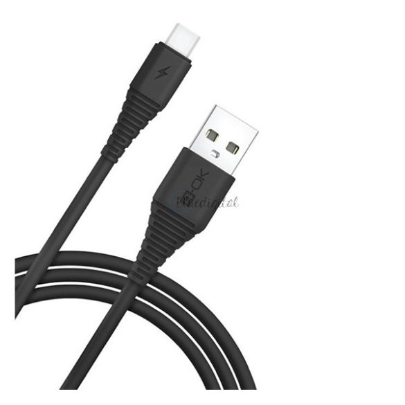 4-OK adatkábel (USB - Type-C, 3A, gyorstöltő, 150cm, törésgátló) FEKETE