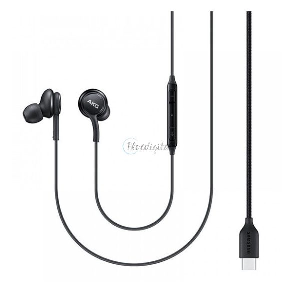 SAMSUNG fülhallgató SZTEREO (Type-C, felvevő gomb, hangerőszabályzó, 2 pár fülgumi, Tuned by AKG) FEKETE