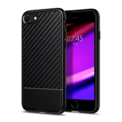   SPIGEN CORE ARMOR szilikon telefonvédő (ütésállóság, kameravédő, csíkos) FEKETE Apple iPhone 7 4.7, iPhone 8 4.7