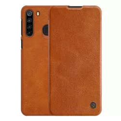   NILLKIN QIN tok álló, bőr hatású (FLIP, oldalra nyíló, bankkártya tartó) BARNA Samsung Galaxy A21 (SM-A210F)