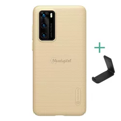   NILLKIN SUPER FROSTED műanyag telefonvédő (gumírozott, érdes felület + asztali tartó) ARANY Huawei P40