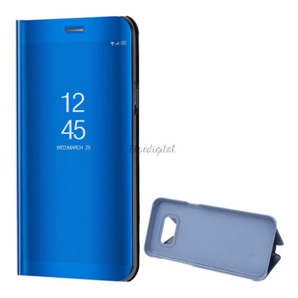 Tok álló (aktív FLIP, oldalra nyíló, asztali tartó funkció, tükrös felület, Mirror View Case) KÉK Samsung Galaxy S8 Plus (SM-G955)