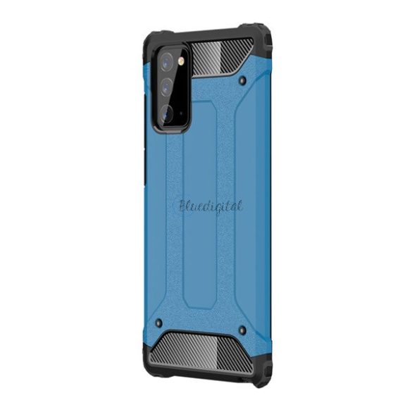 Defender műanyag telefonvédő (közepesen ütésálló, légpárnás sarok, szilikon belső, fémhatás) VILÁGOSKÉK Samsung Galaxy Note 20 (SM-N980F), Samsung Galaxy Note 20 5G (SM-N981F)
